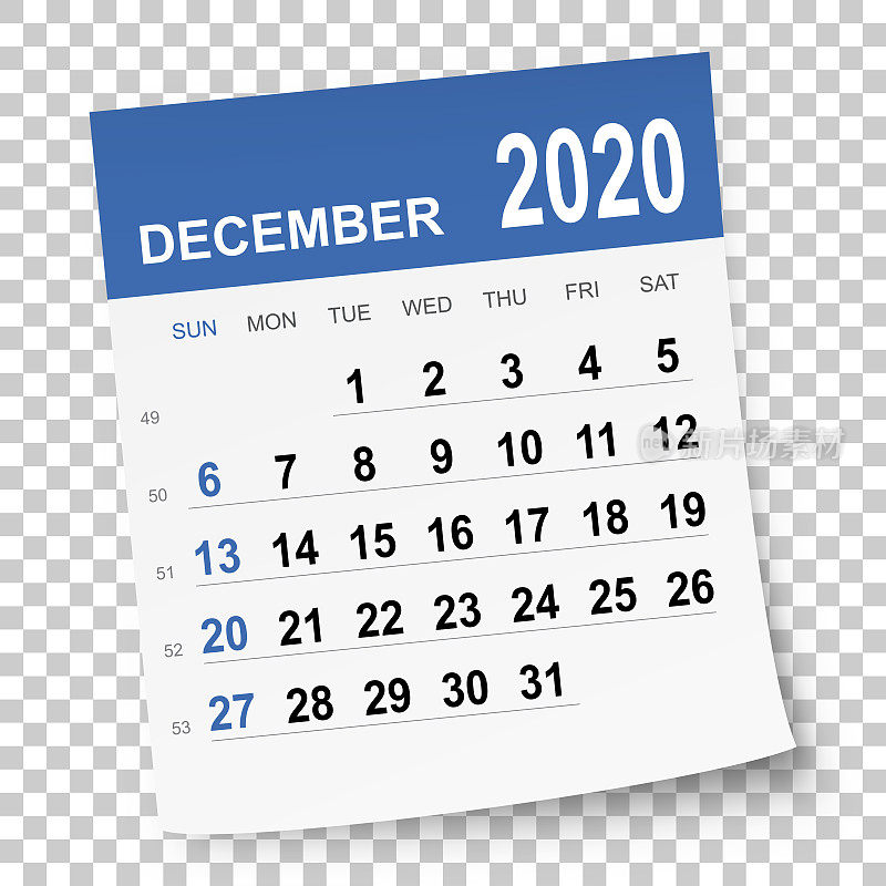 December 2020 Calendar